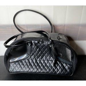 Petote Black Quilted Roxy Pet Dog Bag Tote Handbag Purse Sling Carrier Travel